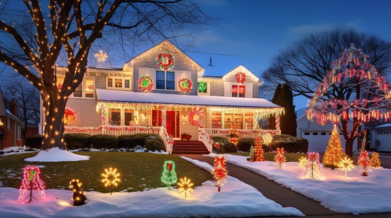 Christmas Lights Hanging in Roswell, GA
