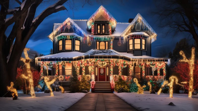 Holiday Lights Hanging in Kansas City, MO