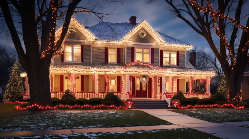 Holiday Lights Hanging in Olathe, KS